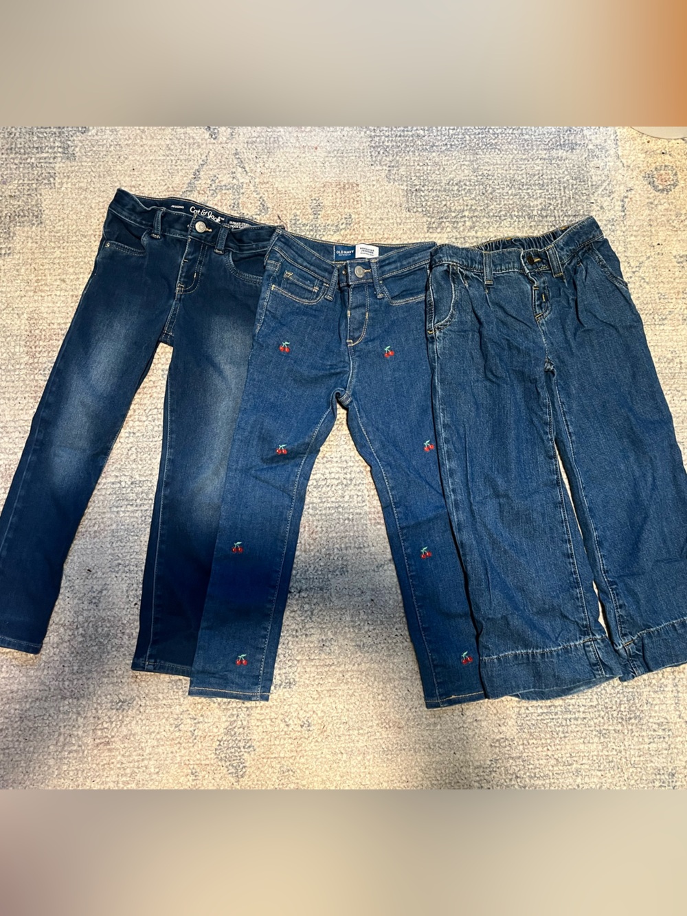 Girls 5T Jeans Lot of 3- Cherry Embroidery
